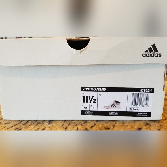 ADIDAS MEN'S POSTMOVE MID WHITE GREEN GUM BASKETBALL SHOES 11.5 NEW IN BOX & TAG - Picture 15 of 15